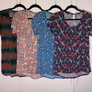 Lot of 4 LuLaRoe Classic T Small
